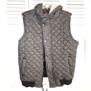 YOKI New York Men's M Quilted Vest with Hood